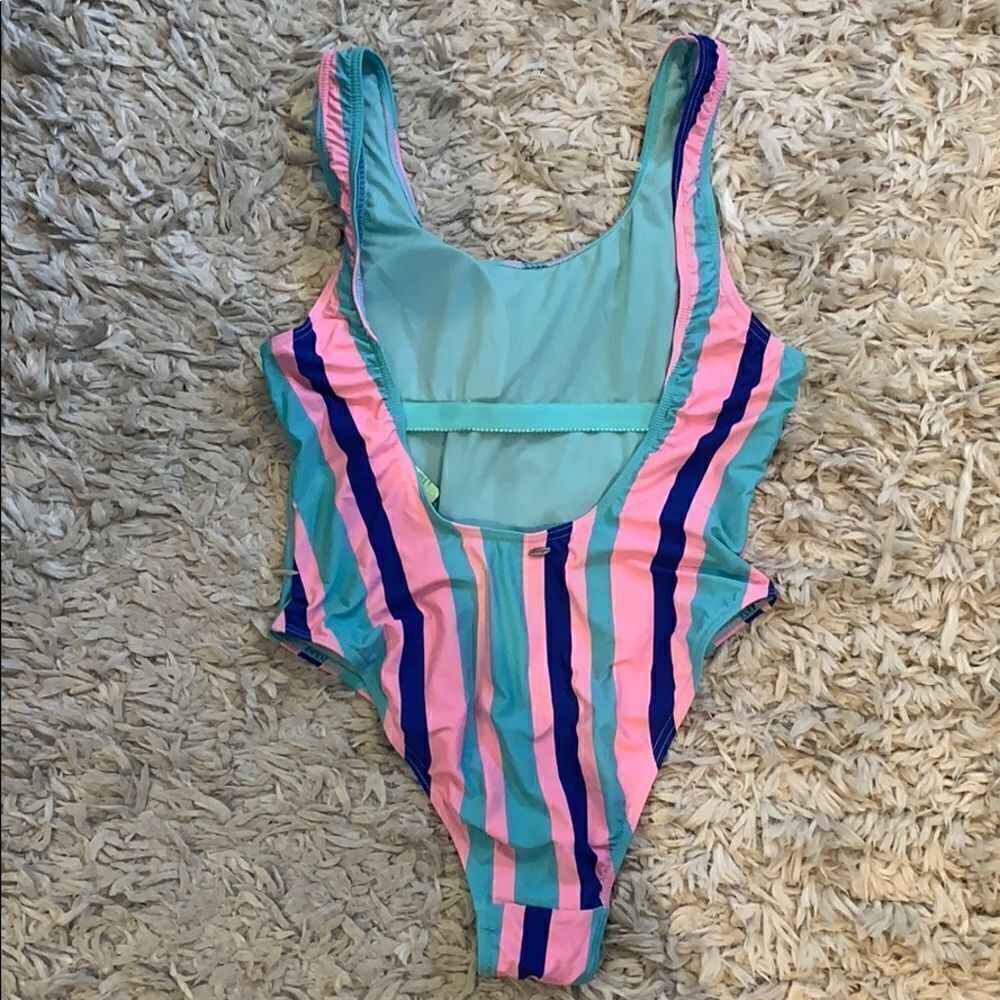 Envya swimwear Colorful striped one piece bathing suit | size S | NWT - Picture 6 of 9